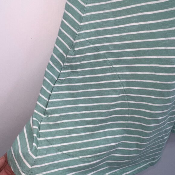 Striped Green & White Tank Top By LOGO By Lori Goldstein Size L - Picture 5 of 7